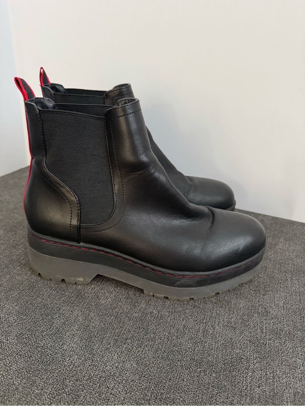 MIA Black Ankle Boots Chunky Sole Pull-On Women's Size 8.5 M